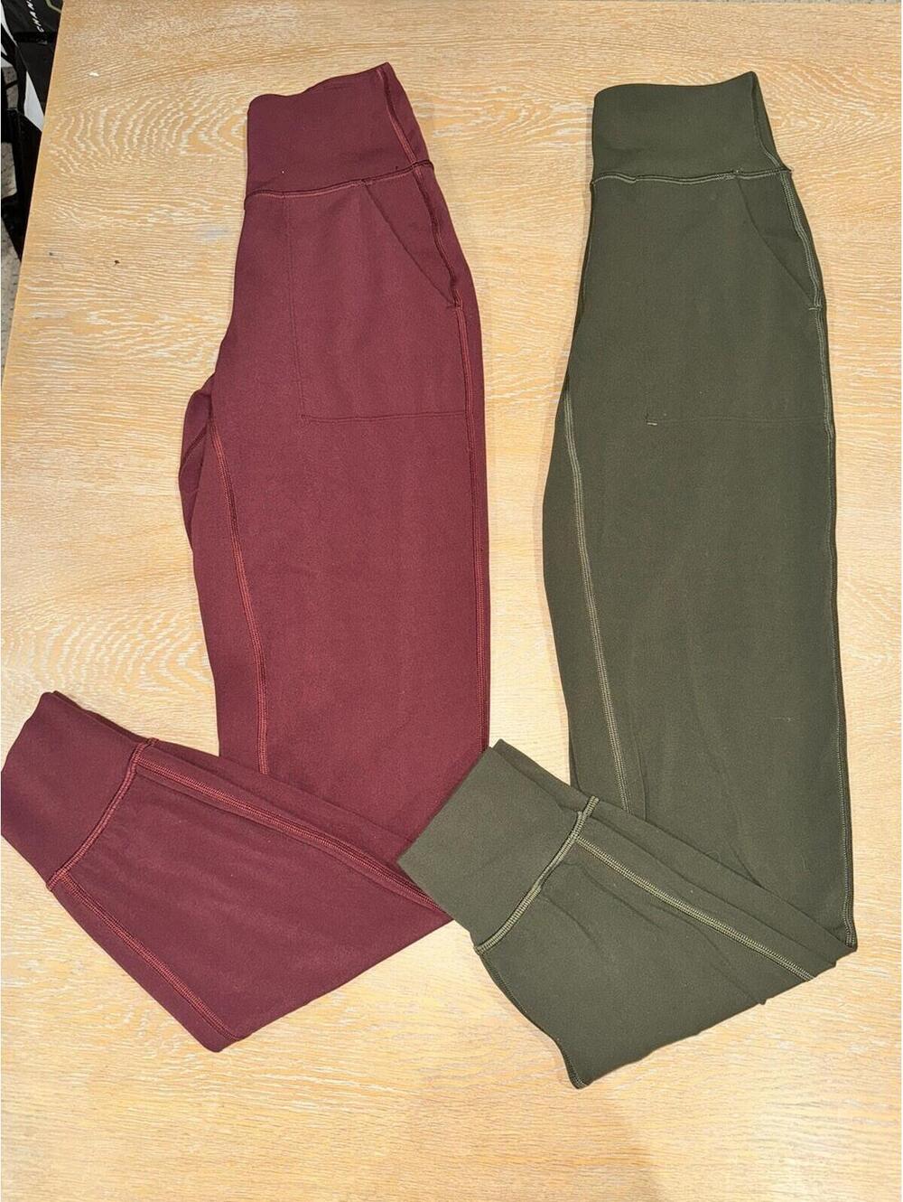 Lululemon Align Jogger 28" Red Merlot /Dark Olive SIZE 2 Bundle Of 2
